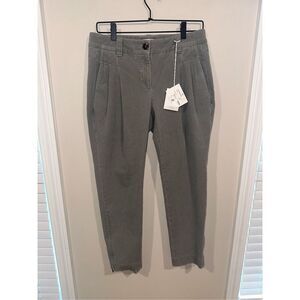 Nwt Gunex Italy Cotton Drop Pleat Pant Sage Size 42 $695